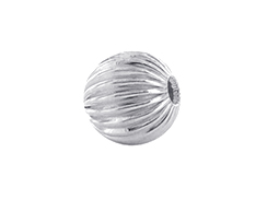 25  Sterling Silver Straight Corrugated 4mm Round Beads
