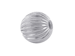 200  Sterling Silver Straight Corrugated 6mm Round Beads