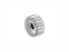 10  Sterling Silver 4mm Corrugated Flat Rondelle Beads