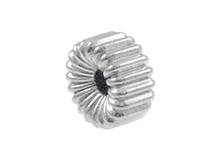 10  Sterling Silver 5mm Corrugated Flat Rondelle Beads