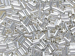 775  Sterling Silver- Liquid Silver Tube Beads 1x2mm