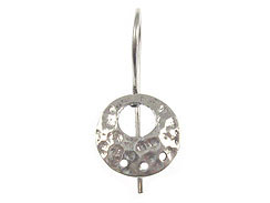 Sterling Silver Earwire with 3 Hole Hammered Disc 