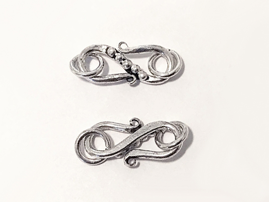 Bali Sterling Silver S Hook with 5 Dots