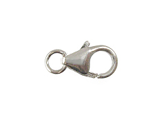 8.2mm Sterling Silver Teardrop Lobster Claw Clasp With Ring, Bulk Pack of 200