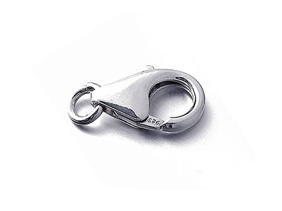 10mm Sterling Silver Trigger Lobster Claw Clasp With Ring, Bulk Pack of 200