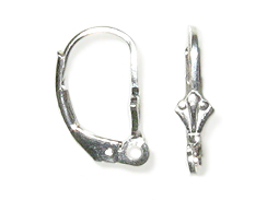 Sterling Silver Leverback Earing Findings with Tulip Design