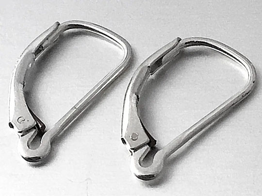 Sterling Silver Interchangable Leverback Earring Findings With Notch