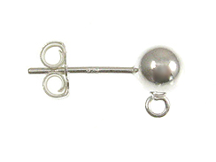 Sterling Silver 5mm Ball Stud Earring Post