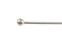 2 Inch, 22 Gauge Sterling Silver Headpin With 1.5mm Ball End