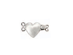 Sterling Silver 2-Strand Heart Box Clasp