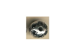 1  Sterling Silver Round Beads With Black Zircon Stones 