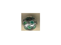 1  Sterling Silver Round Beads With Emerald Green Zircon Stones 
