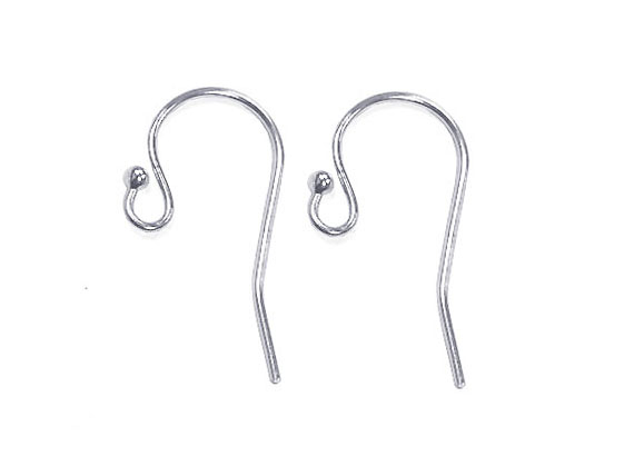11.5mm Sterling Silver Round French Earwire with Ball End 22 Gauge 20 pc