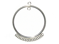 Sterling Silver 27.5mm Loop Drop With 15 Rings