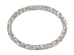 Sterling Silver Hammered Flat Open Oval Link