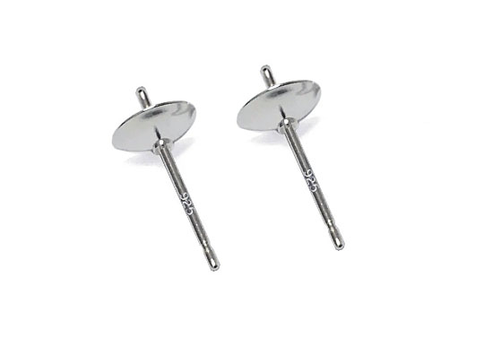 Sterling Silver Post Earring With 6mm Cup & Peg