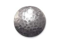 Sterling Silver Domed Hammered Round Drop