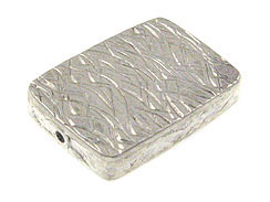 Sterling Silver Textured Rectangle Focal Bead