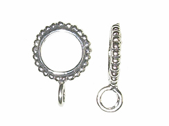 Round Sterling Silver Charm Hanger Bead