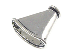 Sterling Silver: 14x14mm Bali Style Flat Cone Bright finish