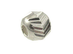 5  Sterling Silver  8mm Round Laser "V" Cut Beads