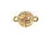 Round Clear Rhinestone Magnetic Clasp Gold Color 10mm