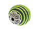 22mm Round Fabric Beads - Lime Green