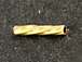 14K Gold Filled 1x8mm Twist Tube Beads, 1mm Hole