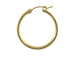 14K Gold-Filled 2x27mm Plain Hoop Earrings With Clutch, 2mm round tube, 2 Pcs 
