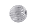 10 Sterling Silver Straight Corrugated 7mm Round Beads