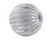 1  Sterling Silver Straight Corrugated 14mm Round Beads