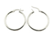 30mm .925 Sterling Silver Hoop Earring Pair with Click, 2mm Tube