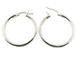 35mm .925 Sterling Silver Hoop Earring Pair with Click, 2mm Tube