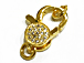 CZ Pave Clasp 16mm Lobster Claw Clasp, Gold Finish