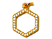 CZ Pave Pendant 12mm Hexagon Pendant, Gold Finish