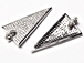 CZ Pave Pendant Triangle Pendant, Rhodium Silver Finish 38mm x 18mm