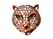 CZ Pave Beads 14x13.5mm Panther Beads, Rose Gold Finish