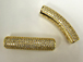 Micro Pave Set CZ Pave Connector Bar, Gold Finish, 1.5 inch, 5mm Hole