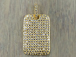 Micro Pave Set CZ Dog Tag Pendant, Gold Finish, 27mm x 18mm