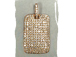 Micro Pave Set CZ Dog Tag Pendant, Rose Gold Finish, 27mm x 18mm