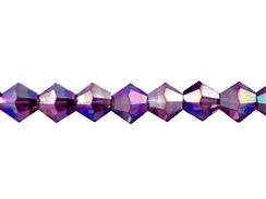 Amethyst AB 3mm Bicone Bead - Thunder Polish Glass Crystal