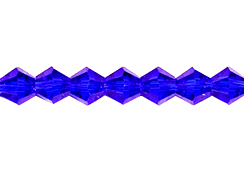  Sapphire 4mm Bicone Bead - Thunder Polish Glass Crystal