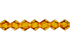 Topaz 4mm Bicone Bead - Thunder Polish Glass Crystal