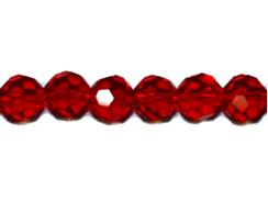 Dark Red 6mm Round Bead - Thunder Polish Glass Crystal