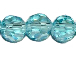 Aqua 6mm Round Bead - Thunder Polish Glass Crystal