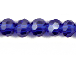  Sapphire 6mm Round Bead - Thunder Polish Glass Crystal