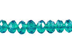 Teal 2x3mm Roundel Bead - Thunder Polish Glass Crystal