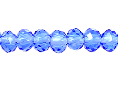 Med. Sapphire 3x4mm Roundel Bead - Thunder Polish Glass Crystal