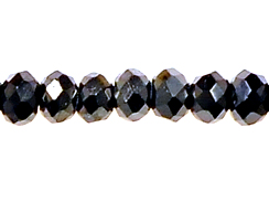 Hematite 3x4mm Roundel Bead - Thunder Polish Glass Crystal