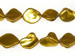 Nugget Glass Bead Strand - Gold